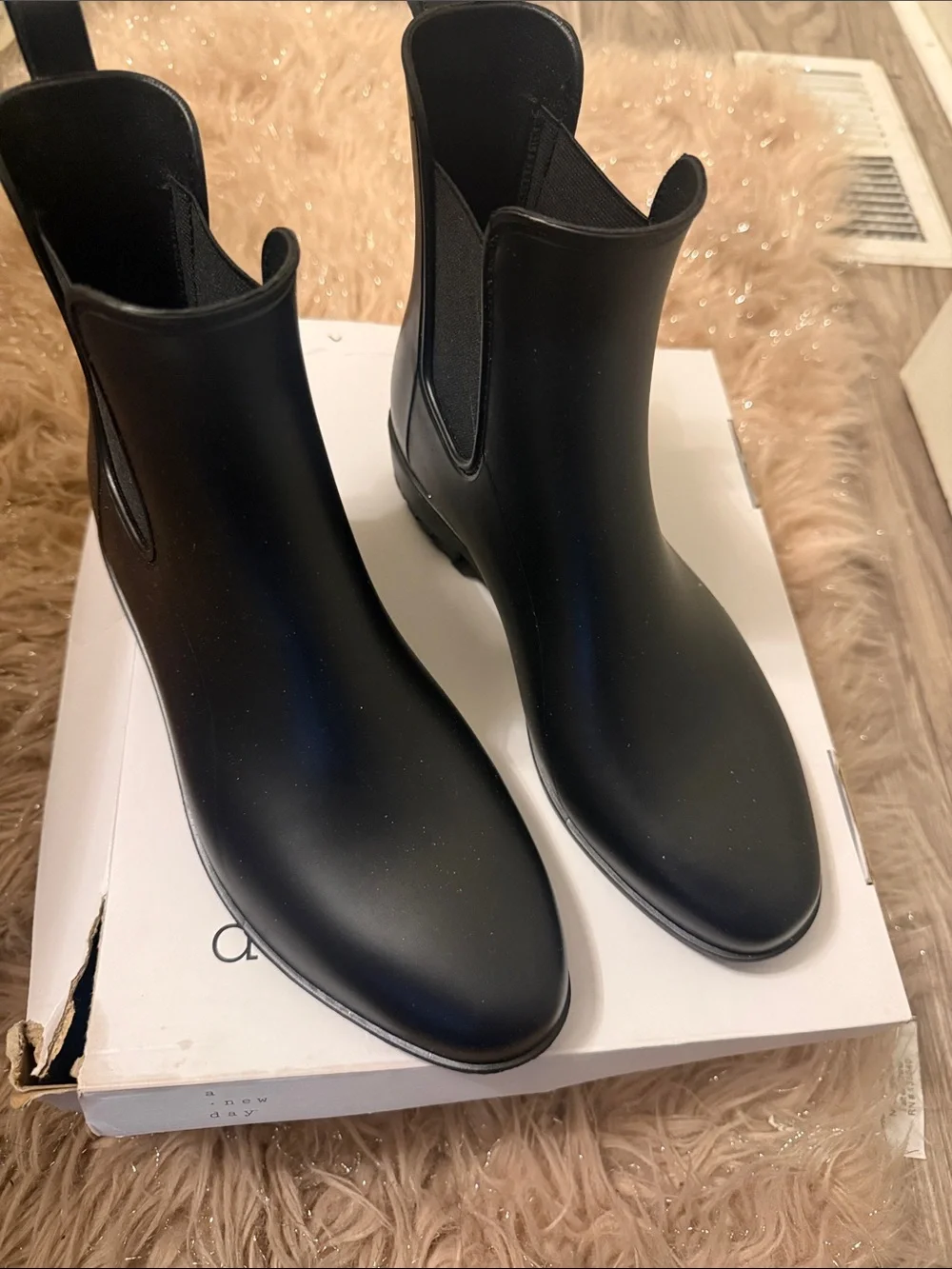 a new day Black Chelsea Rain Boots